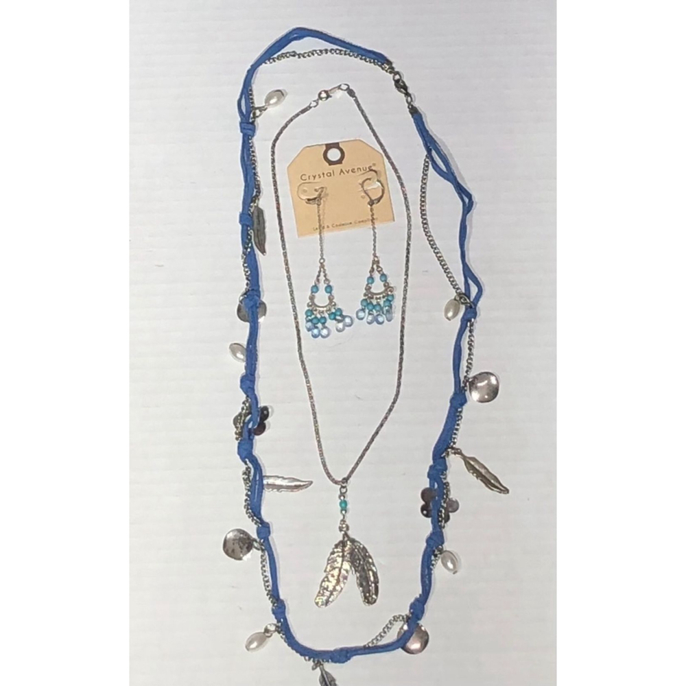 Beaded Multi Strand Necklace and Earrings Set NWOT